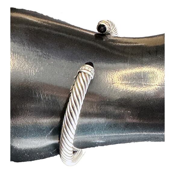 David Yurman Onyx & Diamond Classic Cable Cuff - Picture 5 of 8